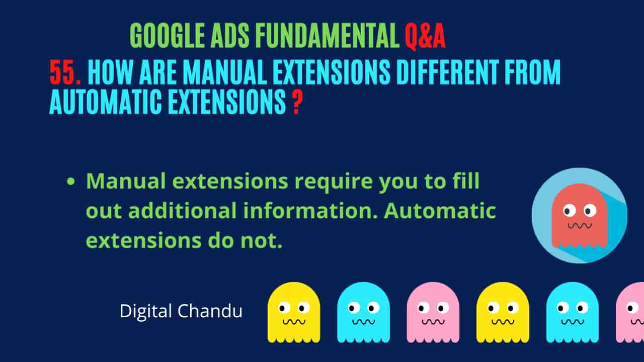 Google Ads Manual Extensions